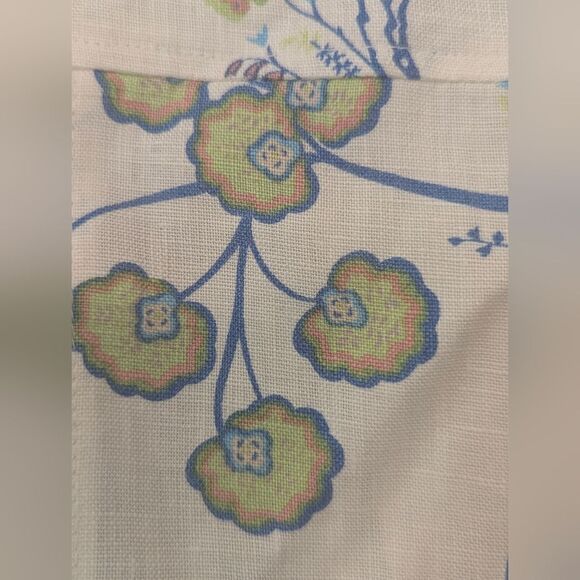 Ann Llewellyn Life 100% Linen Jacket Blazer Sz 46 XL Floral Paisley Utility Boho - Picture 10 of 11